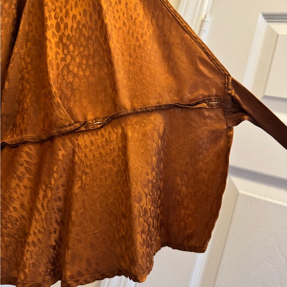 A.L.C. Women's Silk Burnt Orange Wrap Blouse - Picture 9 of 10